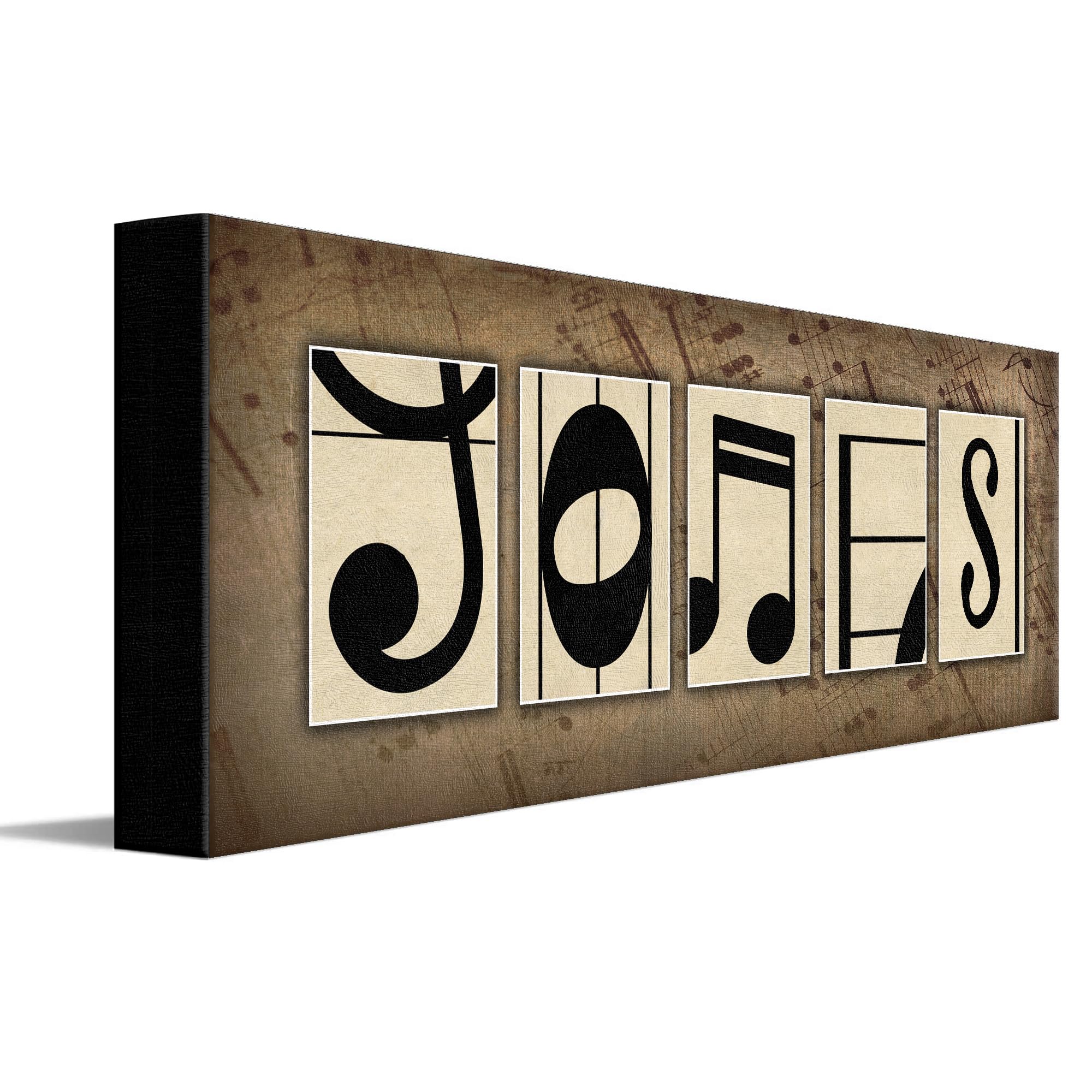 Personal-Prints MUSIC Personalized Name Art Décor or Gift for the Musician or Music Teacher |Customized Piano or Any Instrument Wall Art Gift (6"x18" Stretched Canvas)