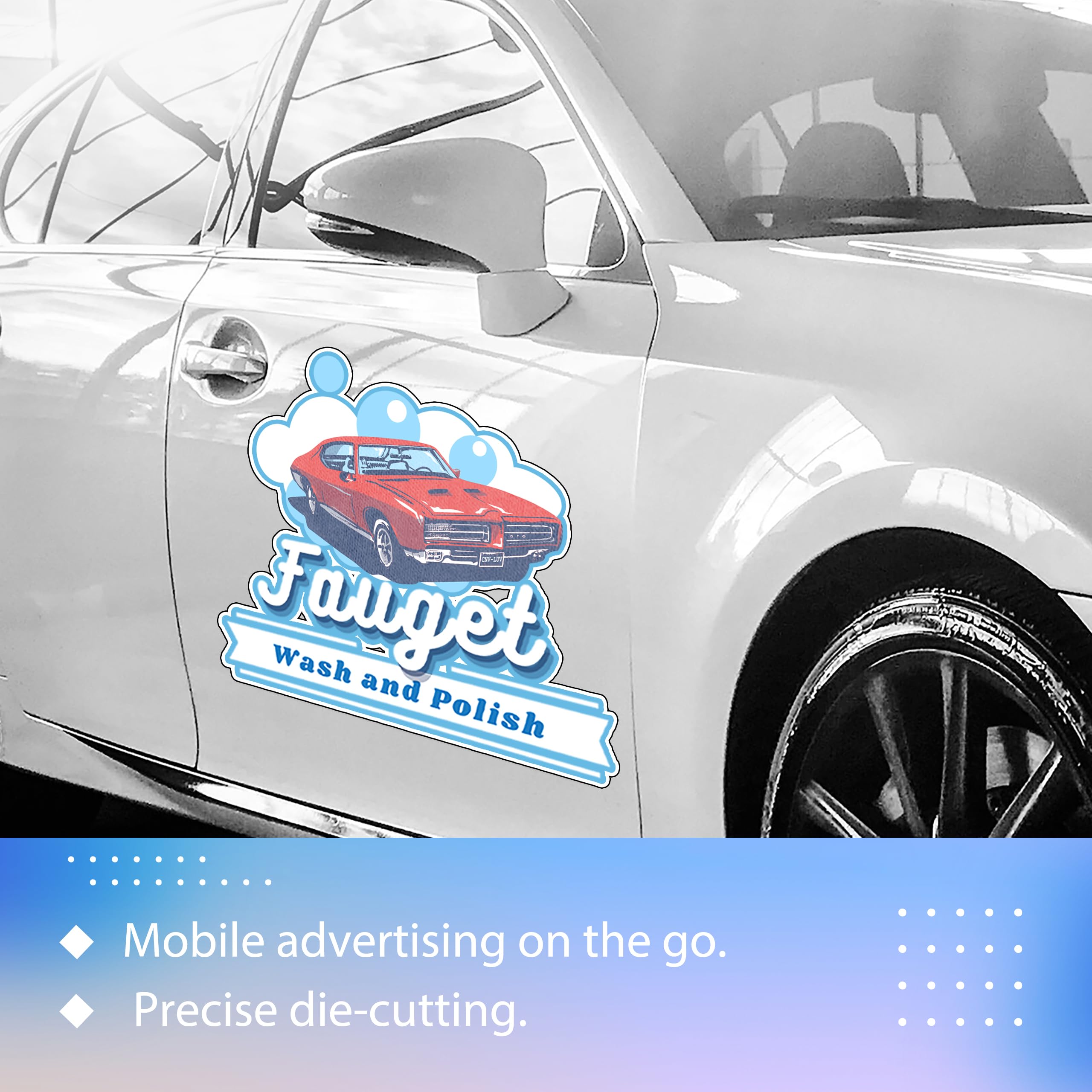 BillyPrint Die Cut Reflective Custom Car Magnet for Business | Personalized Logo, Text, and Image Magnetic Signs for Vehicles | Effective Advertising Signs | Various Size&Shape | Weather-Resistant