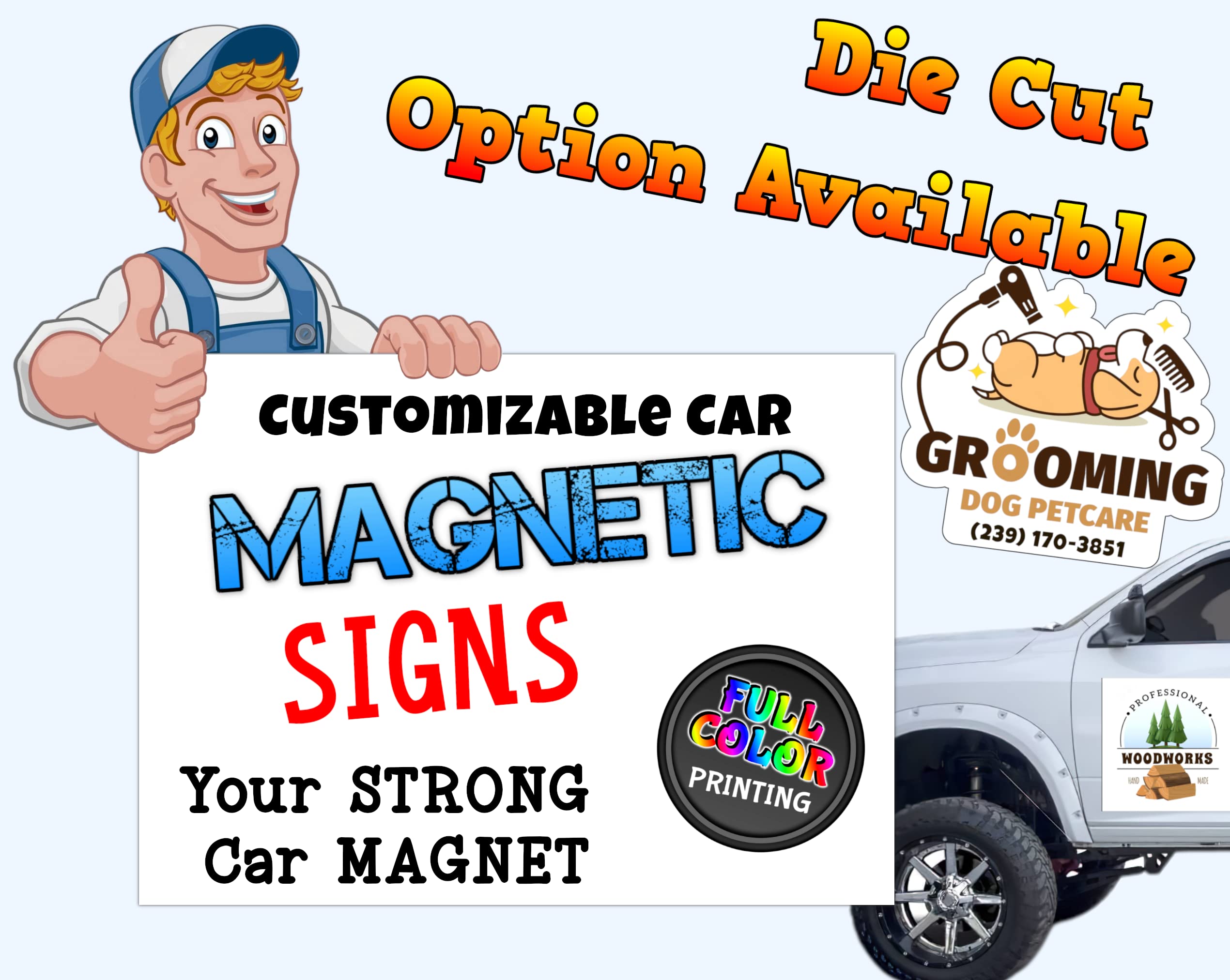 Custom Car Magnet Sign | Personalized Logo for Your Car Van Truck | Advertise Your Business | Large Size |Professionally Printed