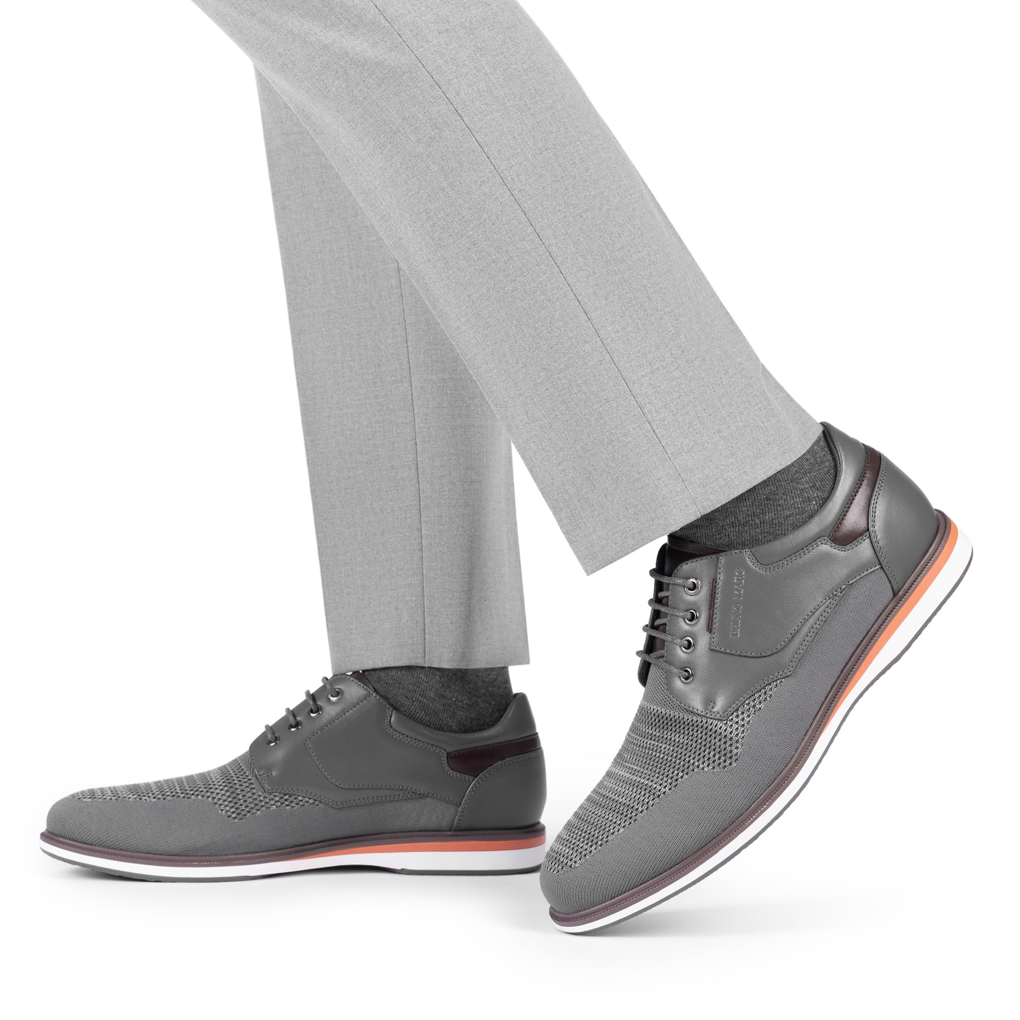 Bruno Marc Men's Mesh Casual Dress Shoes Breathable Oxfords Sneakers LG19008M-2,Size 11,Grey-2,SBOX2409M