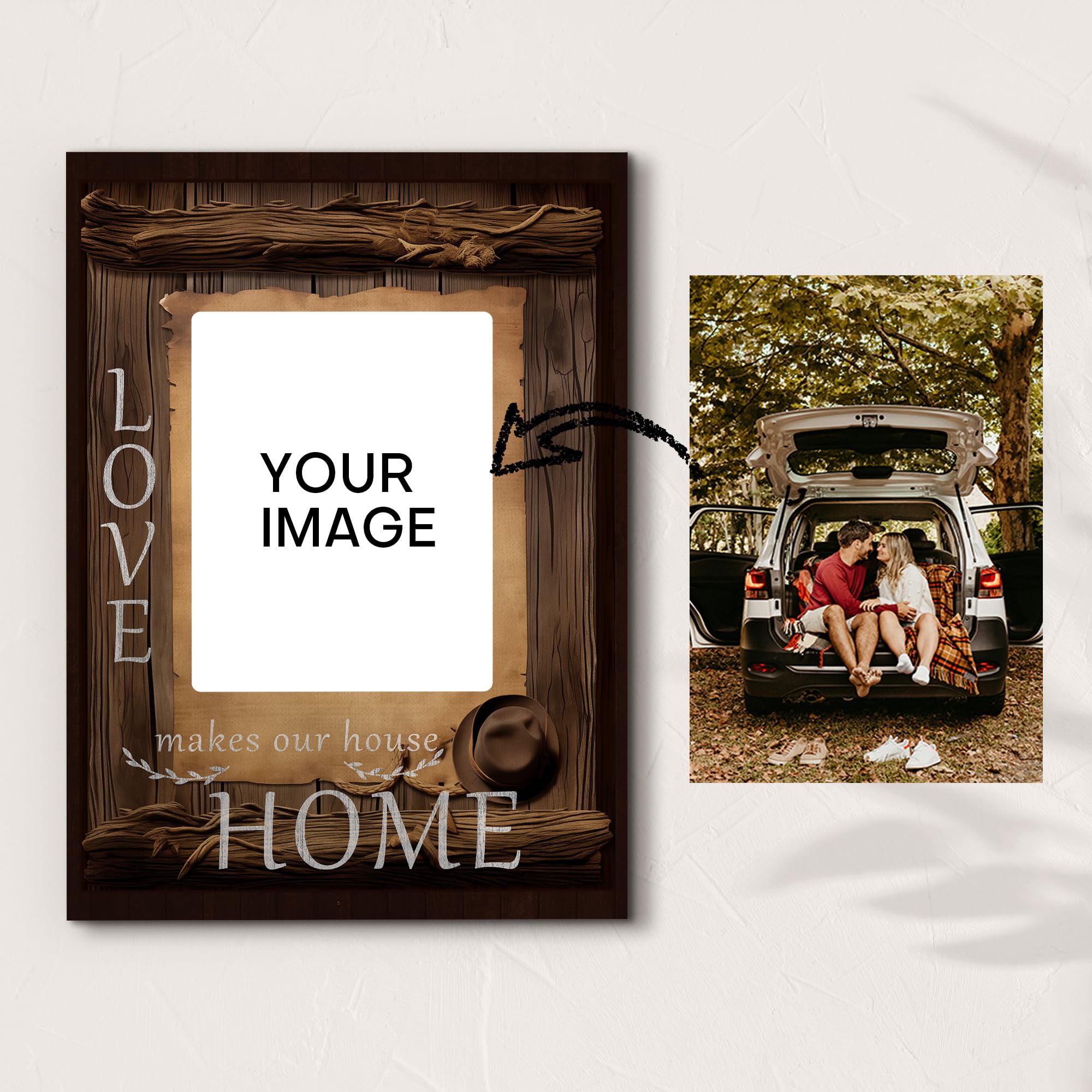 SIGNFORD Custom Canvas Prints with Your Lover Photos, Personalized Canvas Pictures Wall Art Framed Digitally Printed - 12" x 18"