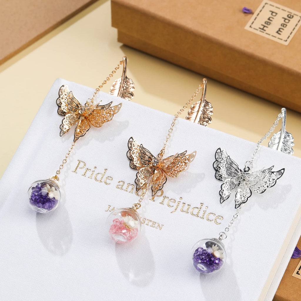 Metal Butterfly Feather Bookmark Valentine's Day Mothers Day Gifts Teacher Appreciation Gifts for Women,End of Year Teacher Gifts Birthday Gifts Bookmarks for Women Grils Mom Readers Book Lovers