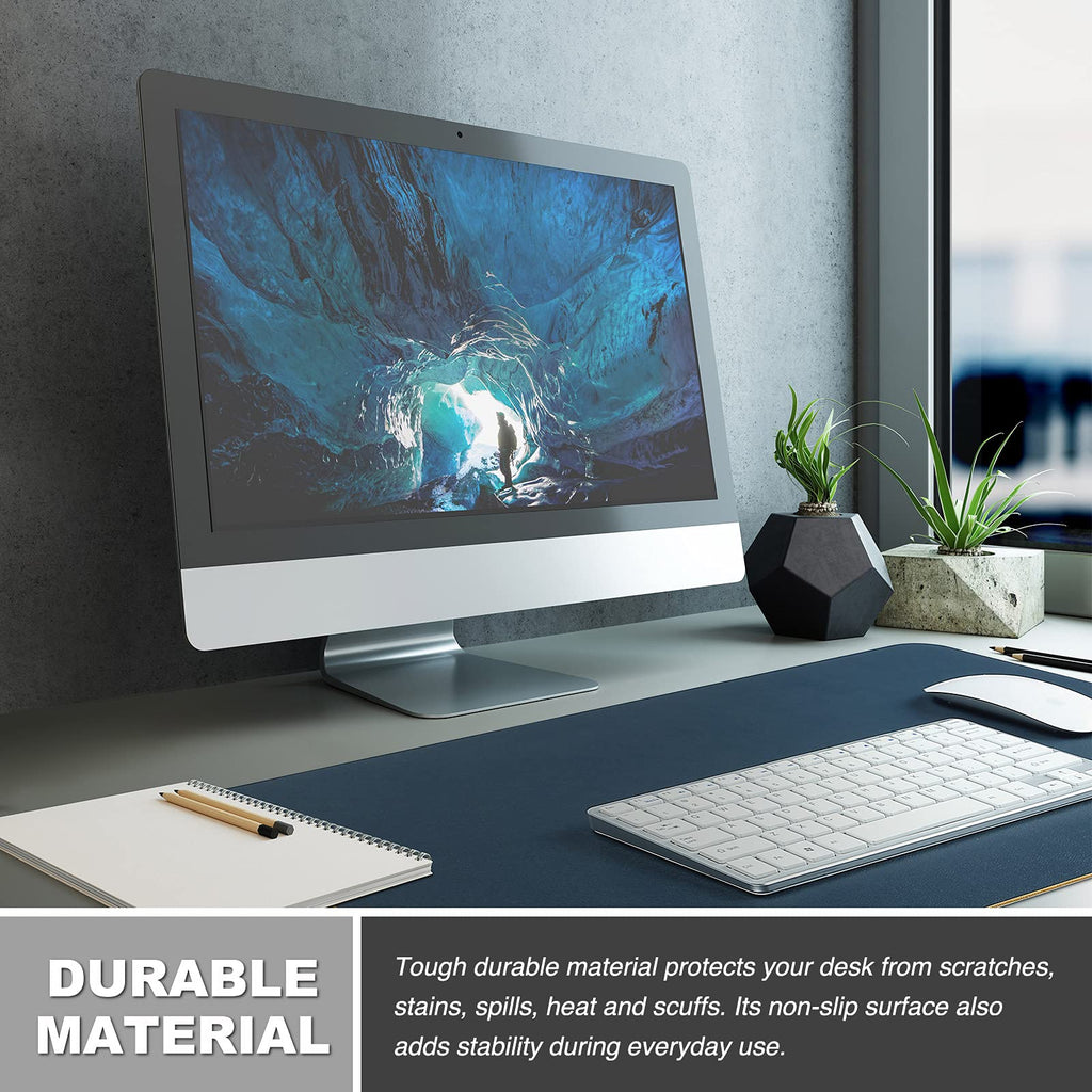 K KNODEL Large Desk Mat, Office Desk Pad, Computer Desk Mat, Laptop Mat for Desk, Desk Protecor Mat, Desktop Mat, Desk Writing Pad, Desk Blotter Pad, Desk Cover Mat (31.5"x15.7", Dark Blue)