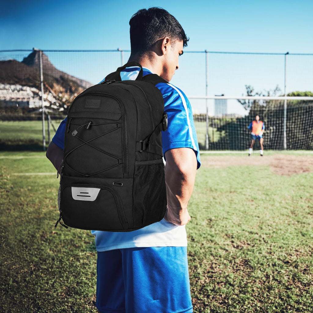 Goloni Soccer Backpack, Large Water-Resistant Sports Bag with Ball & Shoe Compartment, Multi-Purpose Backpack for Basketball, Volleyball, Travel