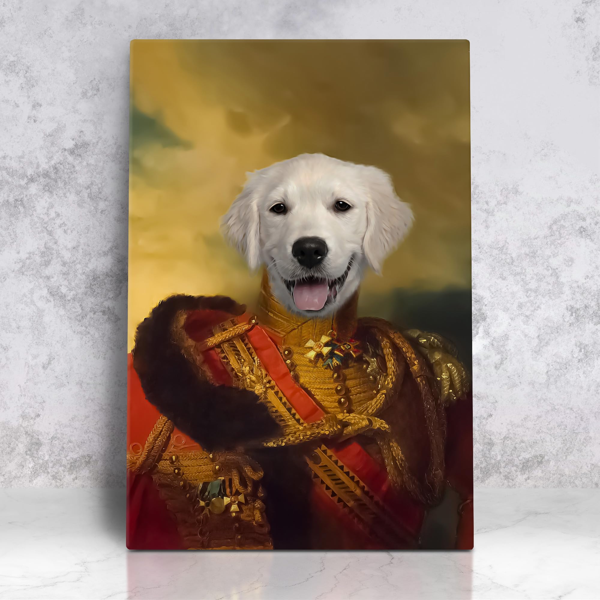 Personalized Canvas Print Personalized Royal Pet Portrait from Photo, Custom Renaissance Pet Portrait Custom Portrait, Custom Royal Portraits, King and Queen Portrait, Funny Pet Portraits (The Count)