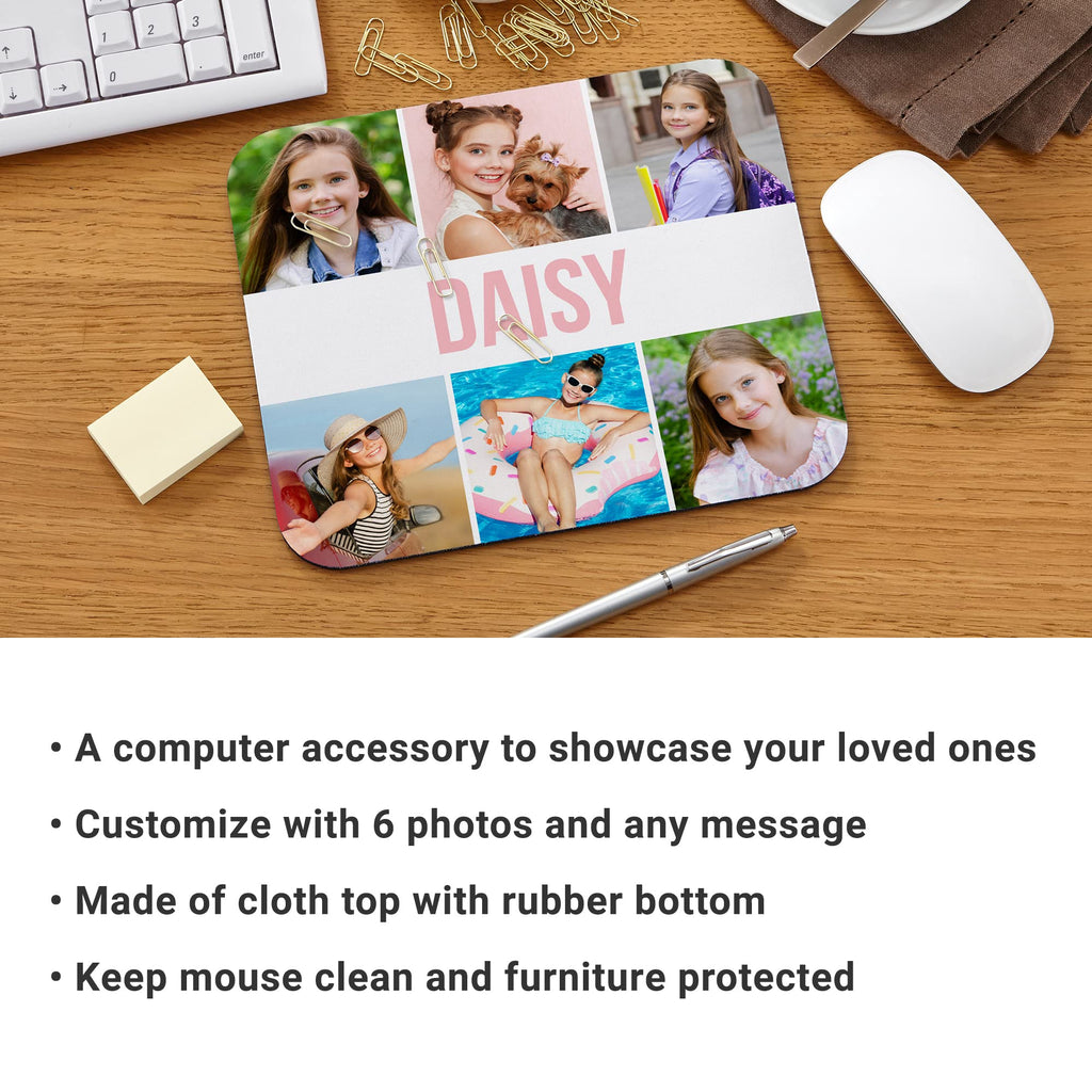 Let's Make Memories Personalized Picture Perfect Photo Collage Mouse Pad - Computer Accessory