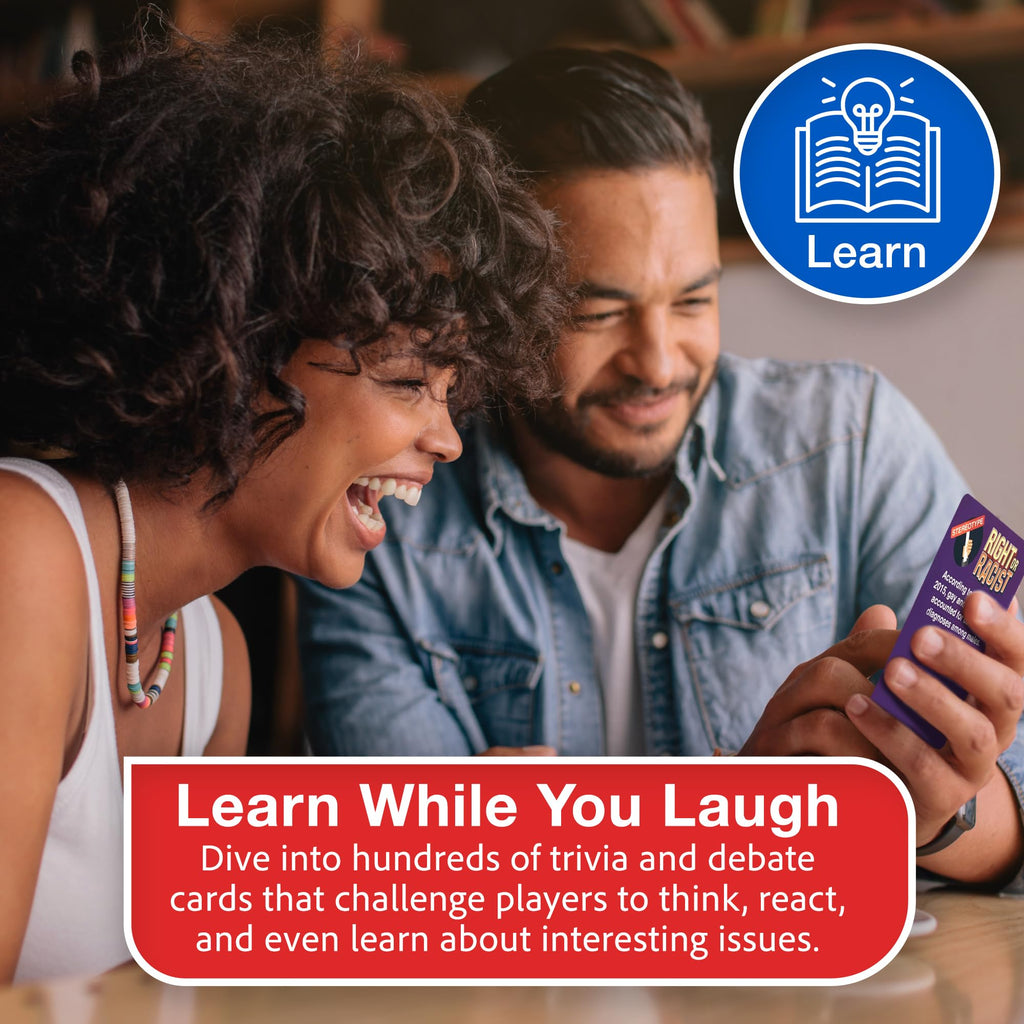 Right or Racist Card Game, Gag Gift with Hundreds of Trivia and Debate Cards, Funny Gag Gifts for Secret Santa or White Elephant, Games for Men and Women, 3 to 10+ Players