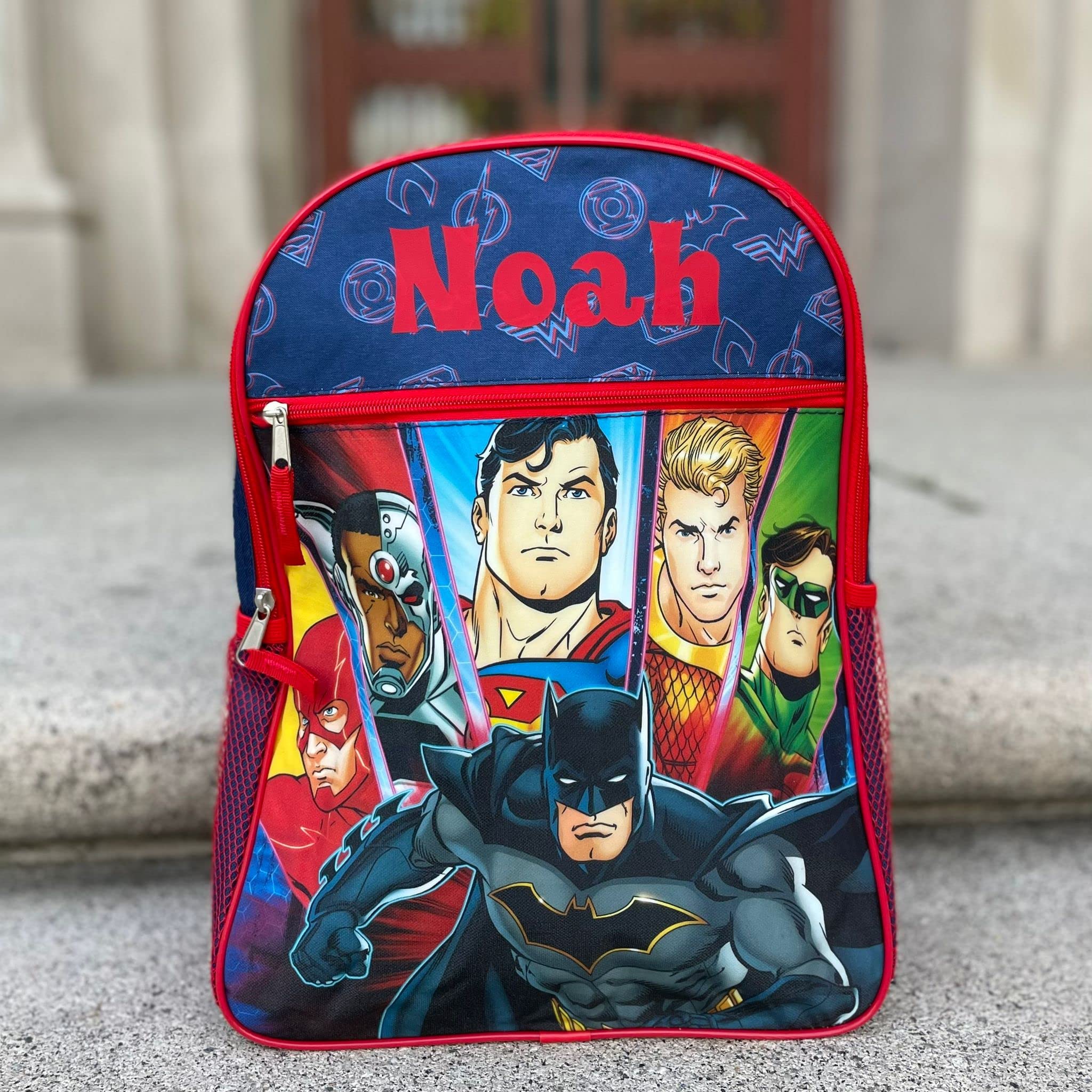 KishKesh Personalization Personalized 16 Inch License School Backpack - DC Justice League