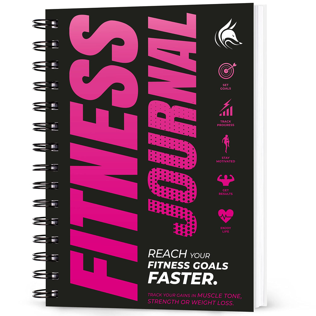 Clever Fox Fitness Journal Workout Log Book - Daily Fitness Planner Workout Journal for Women and Men. Spiral-Bound, Laminated Cover, Thick Pages, A5 (Pink)