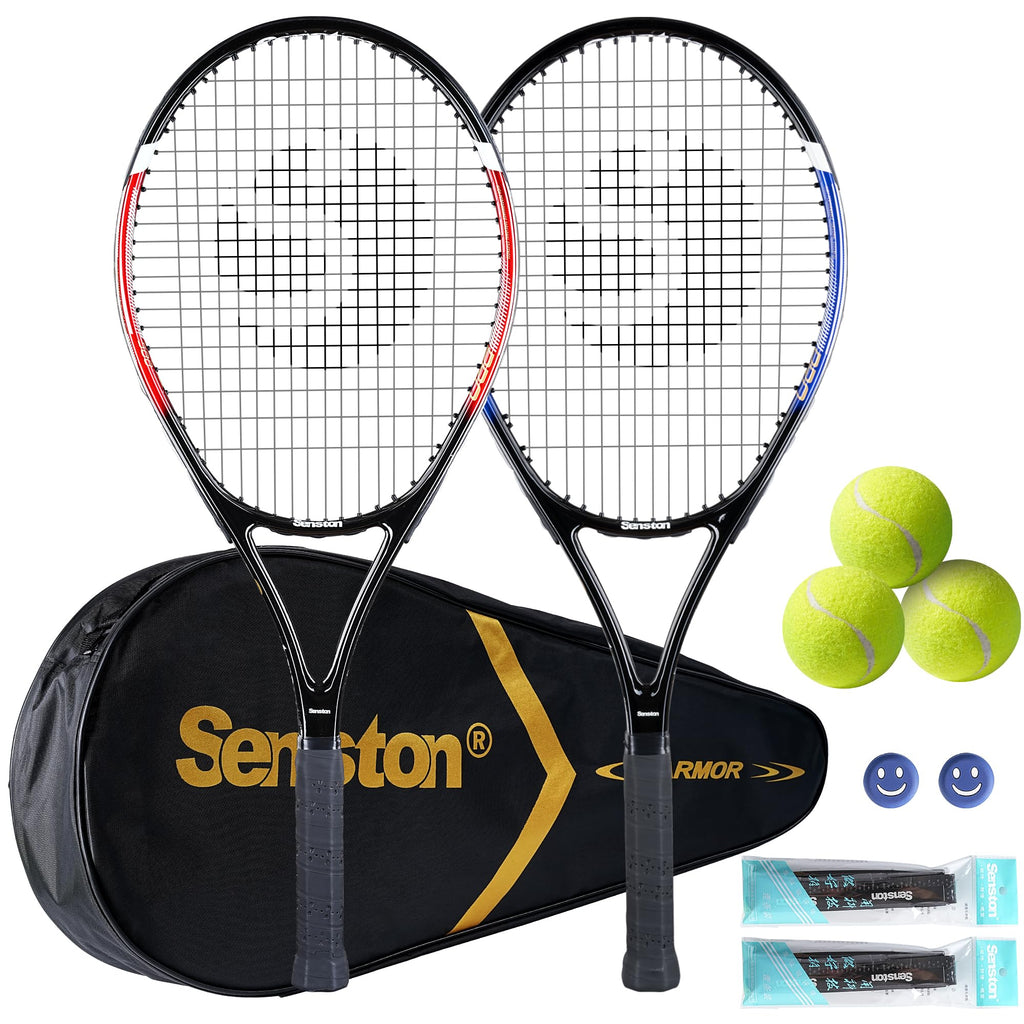 Senston Tennis Rackets for Adults 27 inch Tennis Racquets - 2 Player Tennis Set with 2 Grips, 2 Vibration Dampers