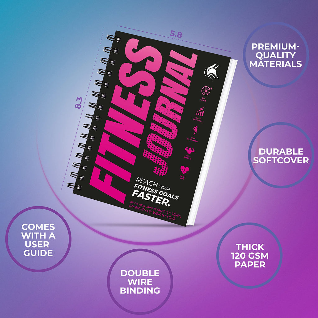Clever Fox Fitness Journal Workout Log Book - Daily Fitness Planner Workout Journal for Women and Men. Spiral-Bound, Laminated Cover, Thick Pages, A5 (Pink)