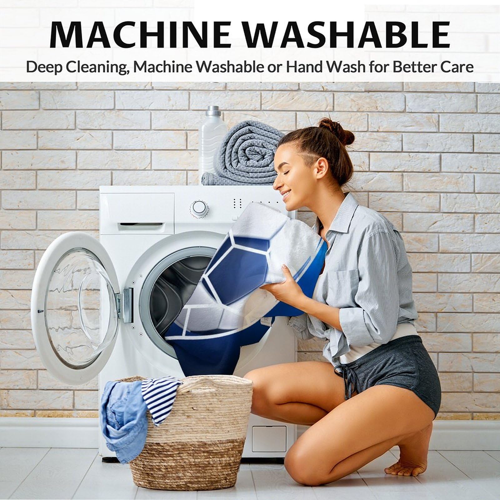 Personalized Soccer Blanket for Teens - 50x60 Inches Throw Size - Soft Fuzzy Cozy Blankets Gift for Soccer Team - Blue Sports Throw Blanket for Couch, Living Room & Office