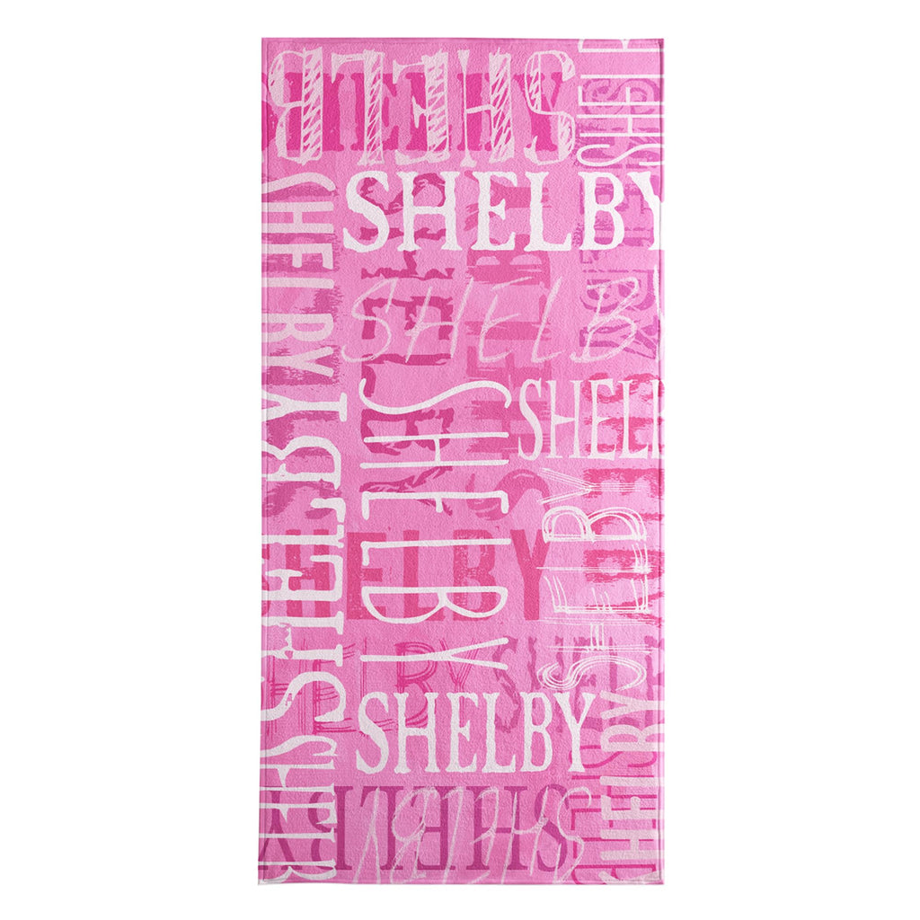 Let's Make Memories Personalized Beach Towel - Custom Cotton/Poly Blend Pool Towel - Hot Pink - Personalize with Your Name - Standard Size