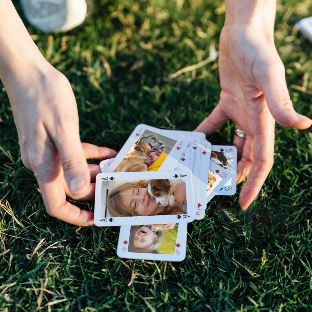 LuckyLight Custom Playing Cards - Personalized Playing Cards with Photo, Personalized Deck of Playing Cards for Family Graduation Wedding Anniversary Party Dog Cat Pet Businesses for Every time