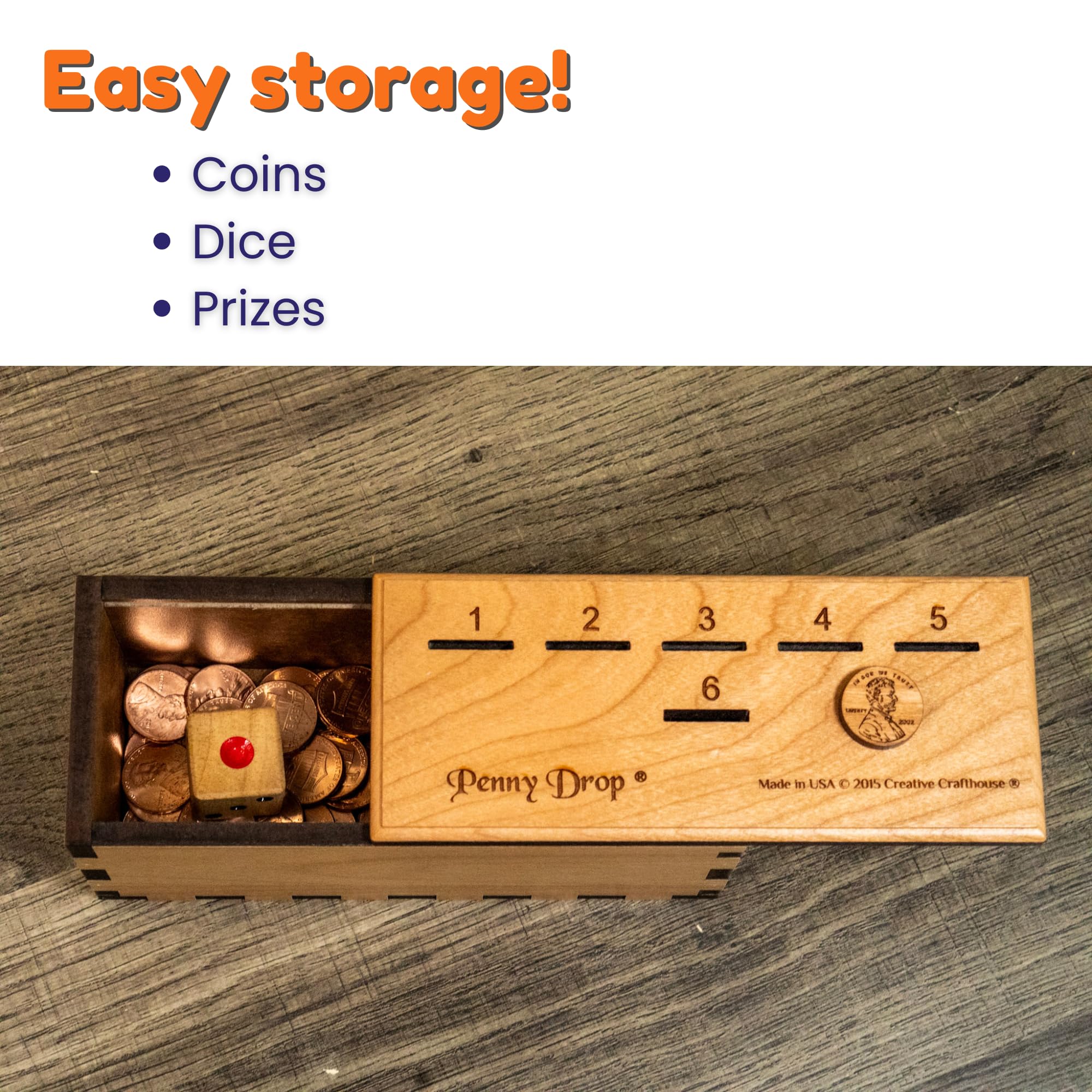 Personalized Penny Drop Game Premium - Personalizable with Laser Engraved Name - Made in the USA by Creative Crafthouse