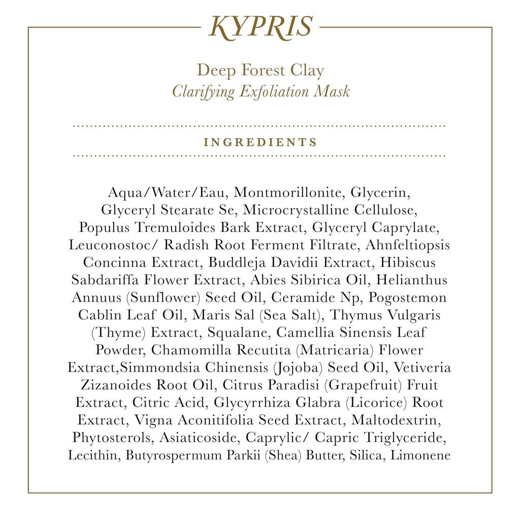 KYPRIS, Deep Forest Clay Clarifying Exfoliation Mask, Physical & Acid Exfoliation, Clarifying Clay & Soothing Botanicals (1.55 fl oz / 46 ml)