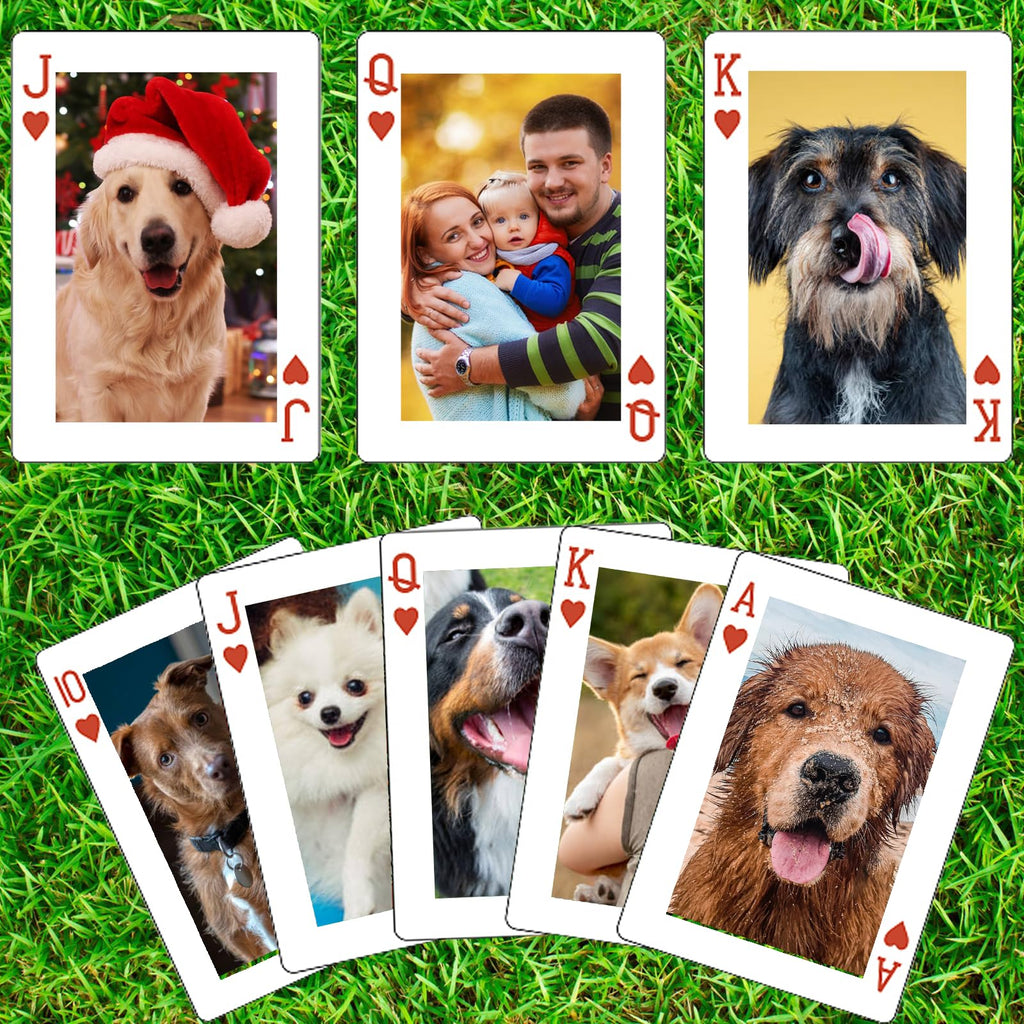 LuckyLight Custom Playing Cards - Personalized Playing Cards with Photo, Personalized Deck of Playing Cards for Family Graduation Wedding Anniversary Party Dog Cat Pet Businesses for Every time