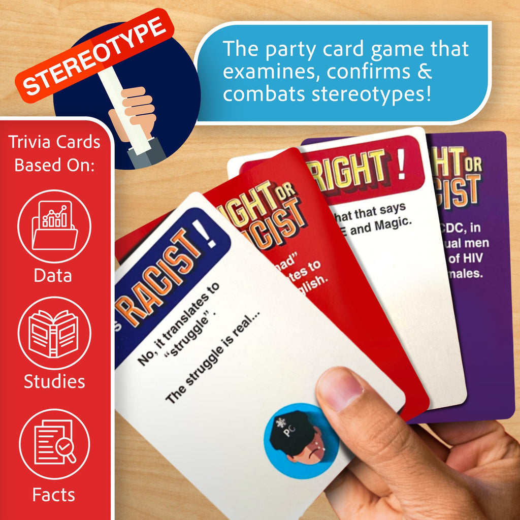 Right or Racist Card Game, Gag Gift with Hundreds of Trivia and Debate Cards, Funny Gag Gifts for Secret Santa or White Elephant, Games for Men and Women, 3 to 10+ Players
