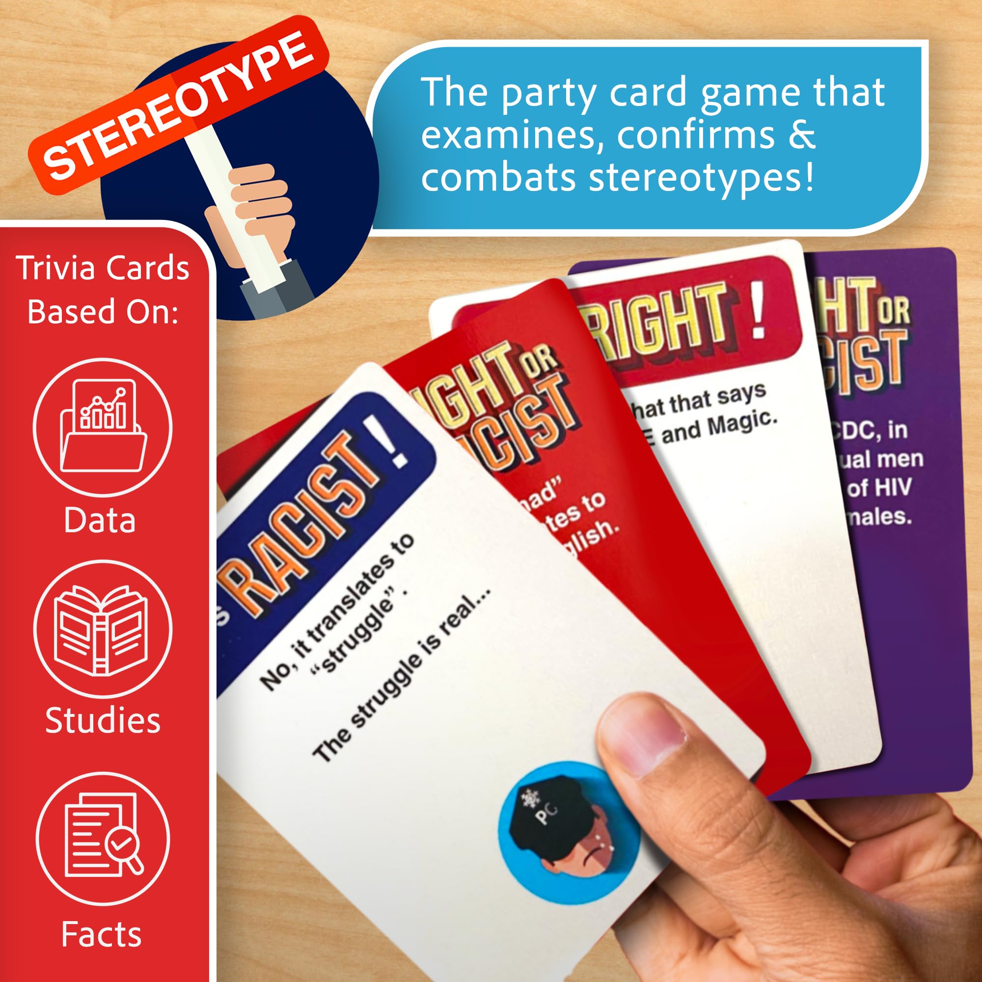 Right or Racist Card Game, Gag Gift with Hundreds of Trivia and Debate Cards, Funny Gag Gifts for Secret Santa or White Elephant, Games for Men and Women, 3 to 10+ Players