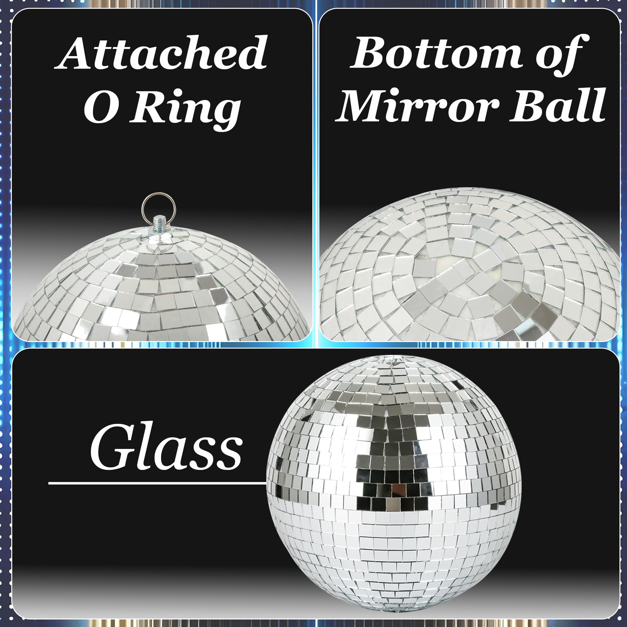 NuLink Disco Ball 12" Disco Ball Decor Hanging Disco Ball Mirror Ball for Party Decoration Wedding Home