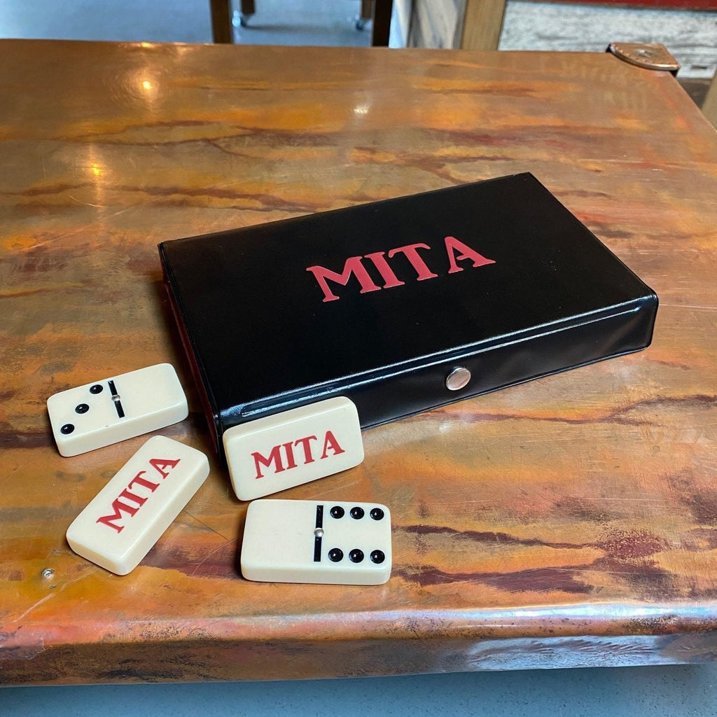 WE Games Personalized Double 6 Domino Set with Spinners in Vinyl Case, Dominoes Set for Adults, Customized Gifts