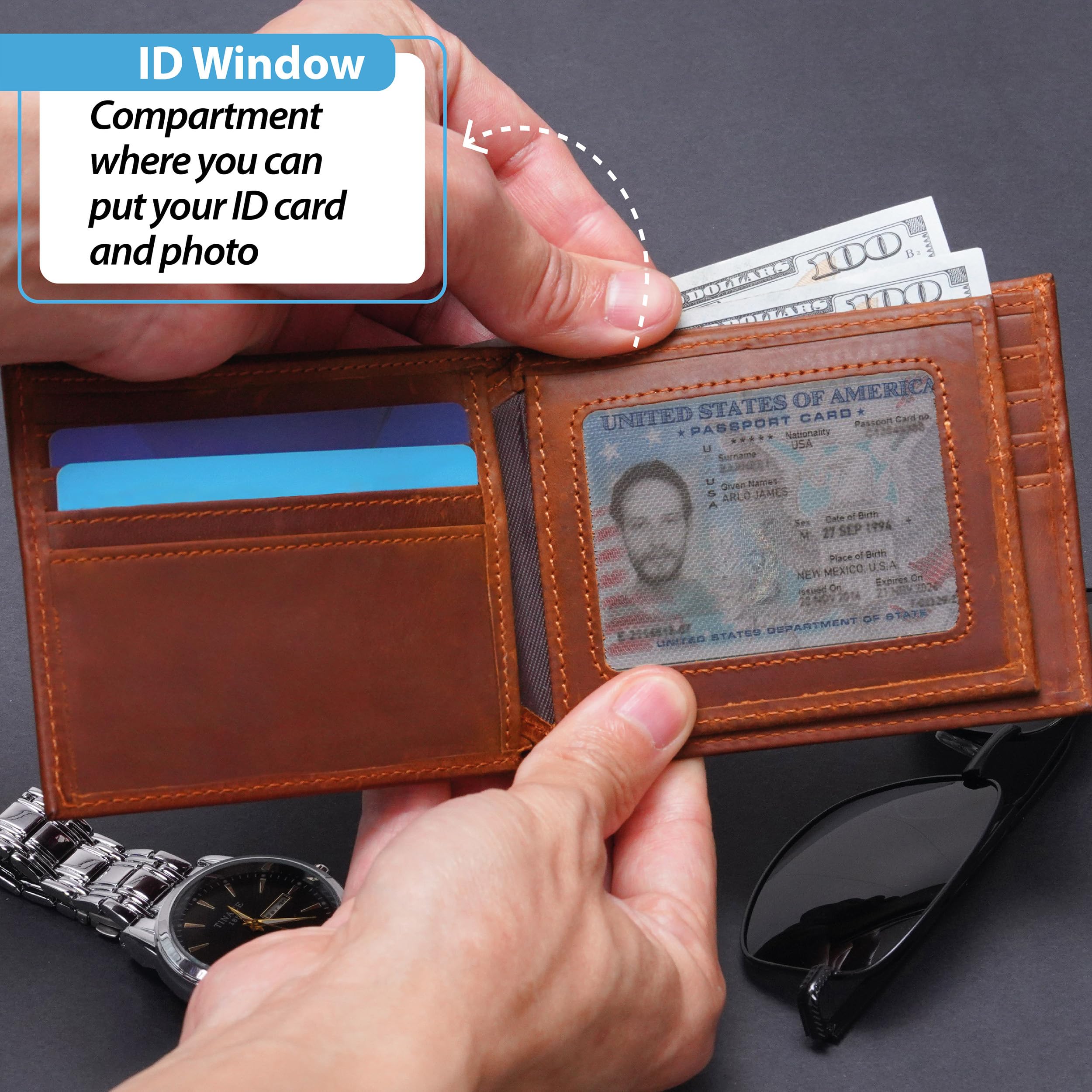 Personalized Wallet for Men, Custom Wallets for Men, Birthday Gifts for Men, Customized Monogram Wallet for Men, Son, Grandpa, and Boyfriend, Wedding, Anniversary, Graduate