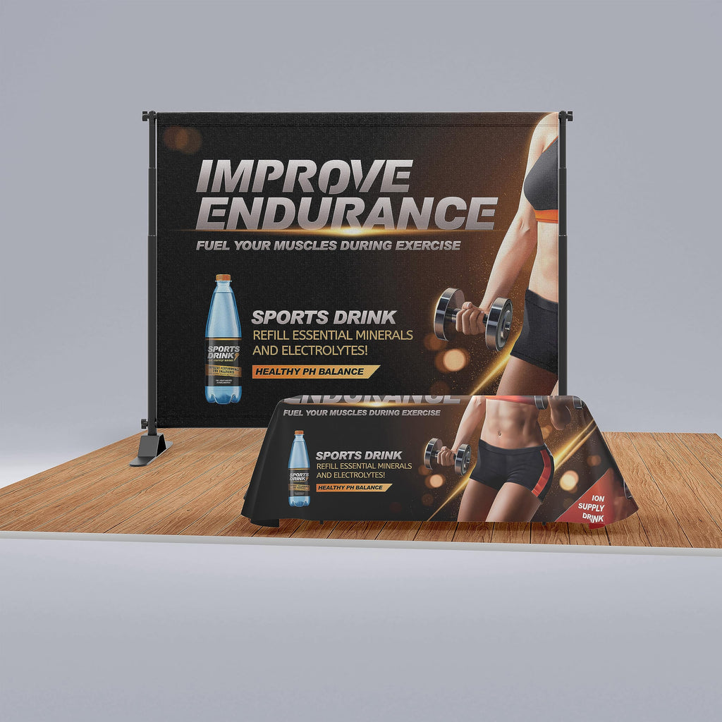 JJ'S PROMO Custom Step and Repeat Backdrop | 9ft Wrinkle Free Fabric Banner Stand Backdrop | Excluding Aluminum Thick Tube Stand (Optional) | Personalized backdrops for Events | Made in California