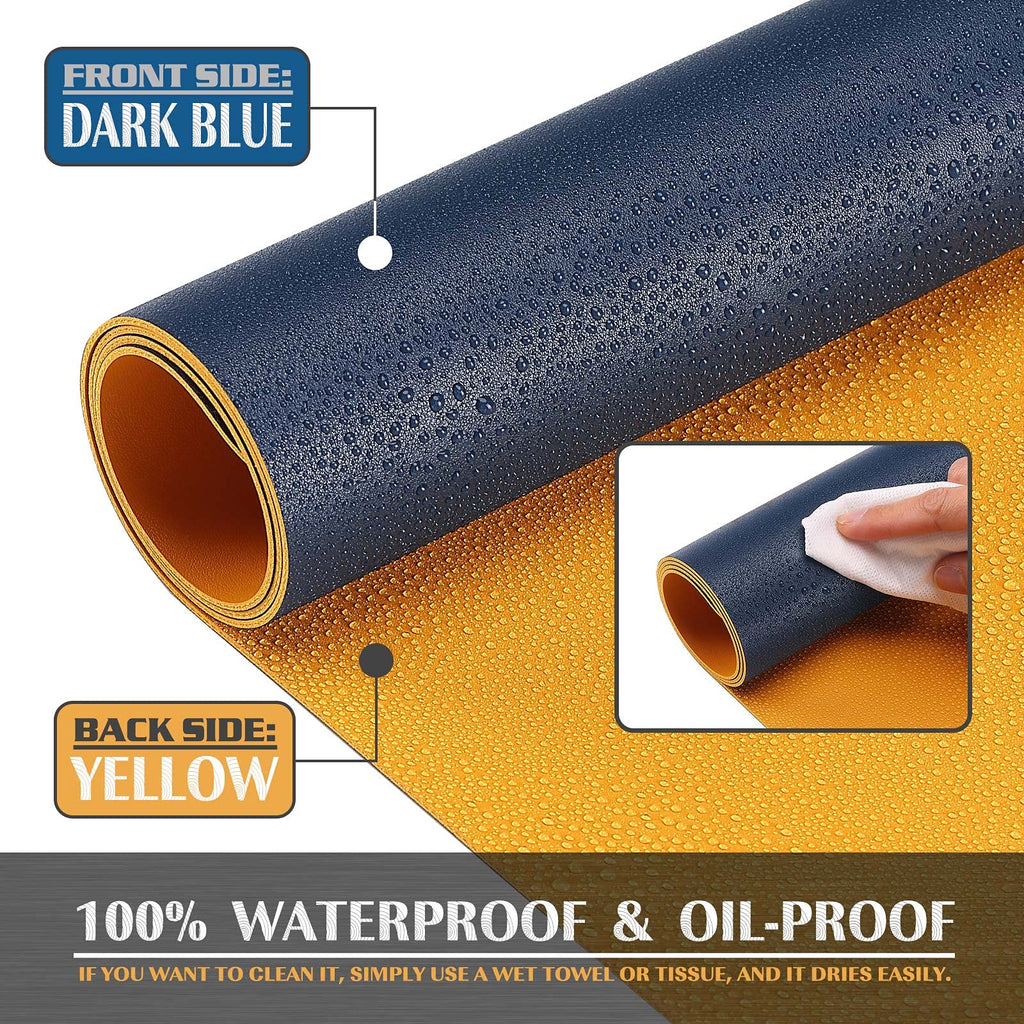 K KNODEL Large Desk Mat, Office Desk Pad, Computer Desk Mat, Laptop Mat for Desk, Desk Protecor Mat, Desktop Mat, Desk Writing Pad, Desk Blotter Pad, Desk Cover Mat (31.5"x15.7", Dark Blue)