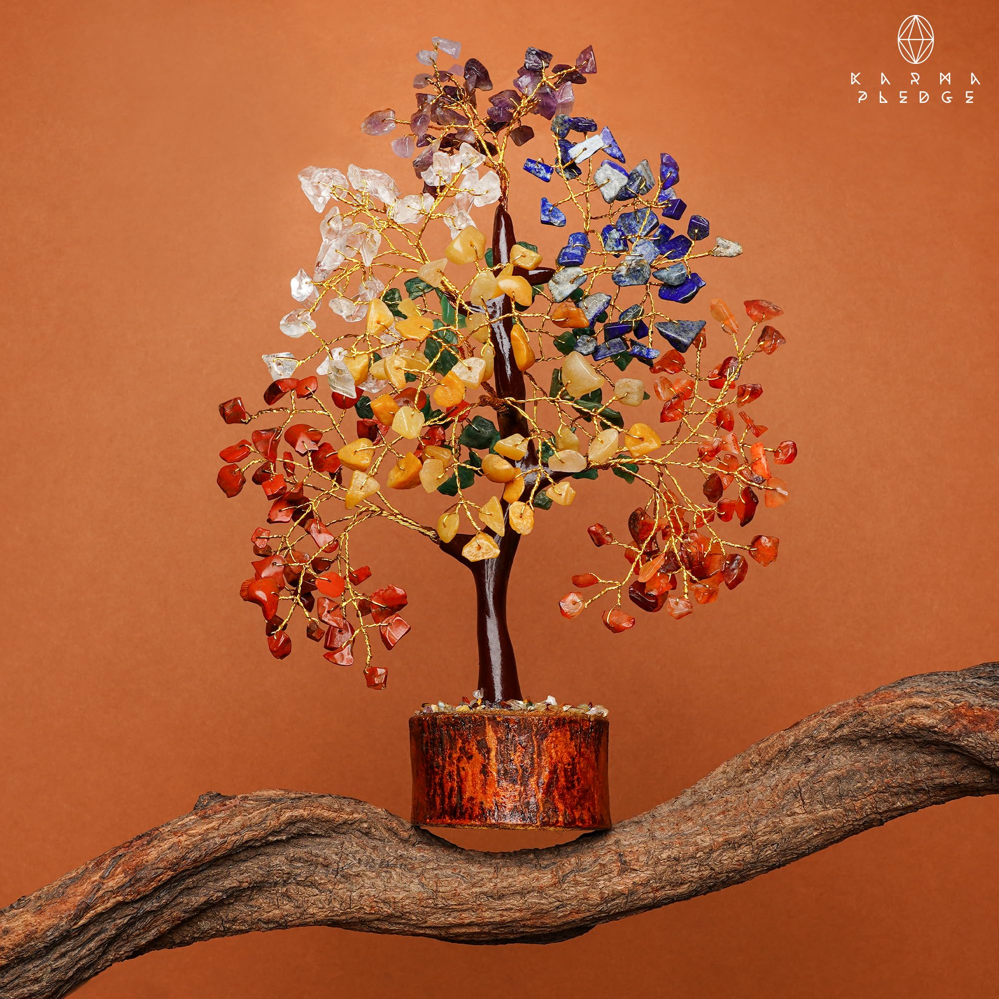 Crystal Tree of Life 7 Chakra Healing Crystal Trees for Home Decor, Office Desk Decor, Living Room Decor, Handmade Bonsai Trees for Positive Energy, Money, Good Luck Birthday Gifts for Women, Mom