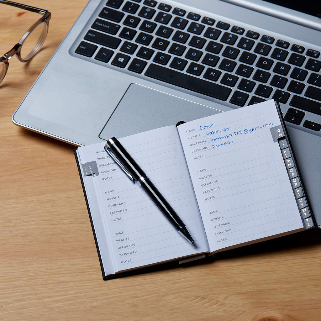 WORLD TRAVELER Password Keeper Logbook with Alphabetized Tabbed Pages. Keep Track of Passwords, Usernames and Licenses with This Discrete & Pocket Size Book, Hardcover, 5.75x4