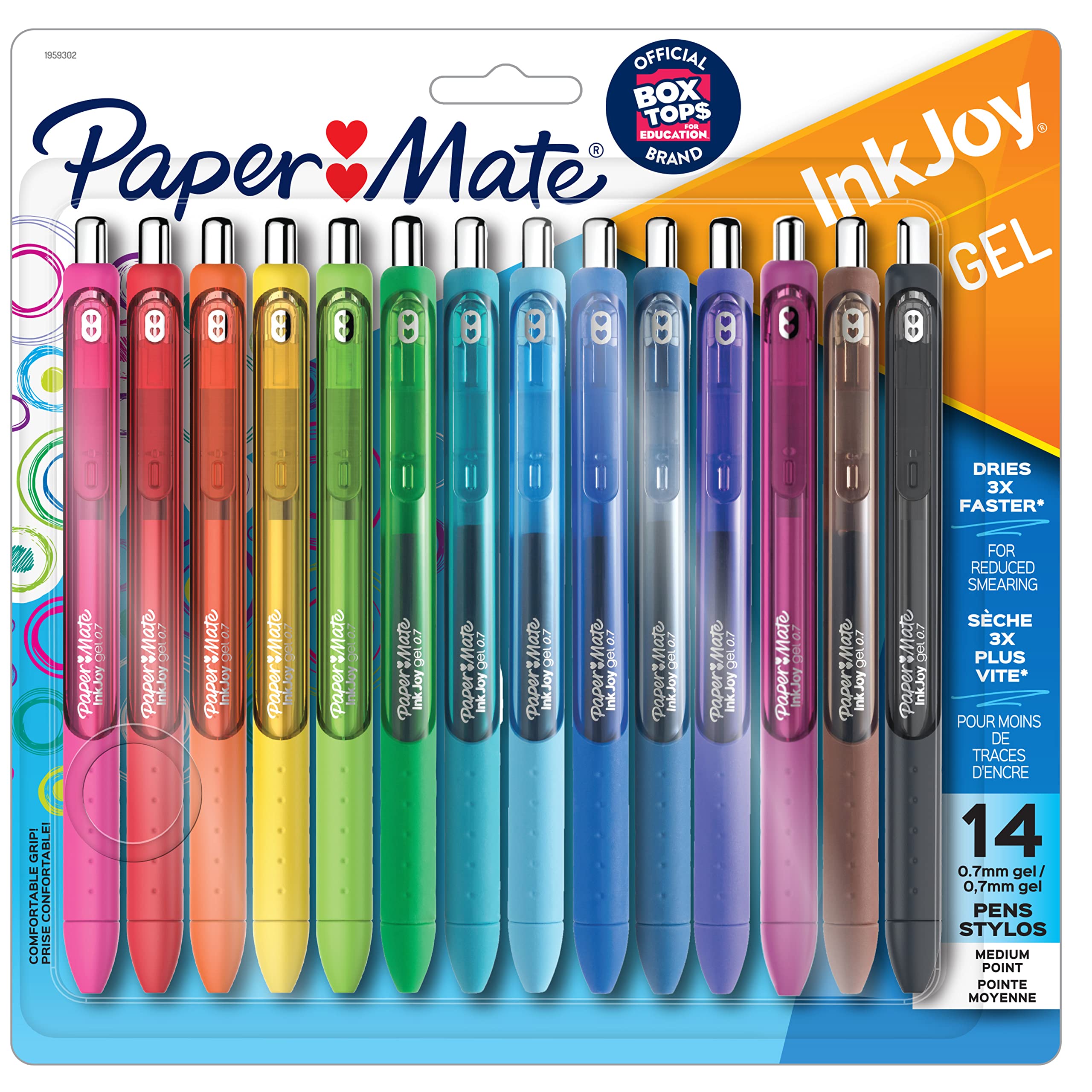 Paper Mate InkJoy Gel Pens, Medium Point, Assorted Colors, Set of 14