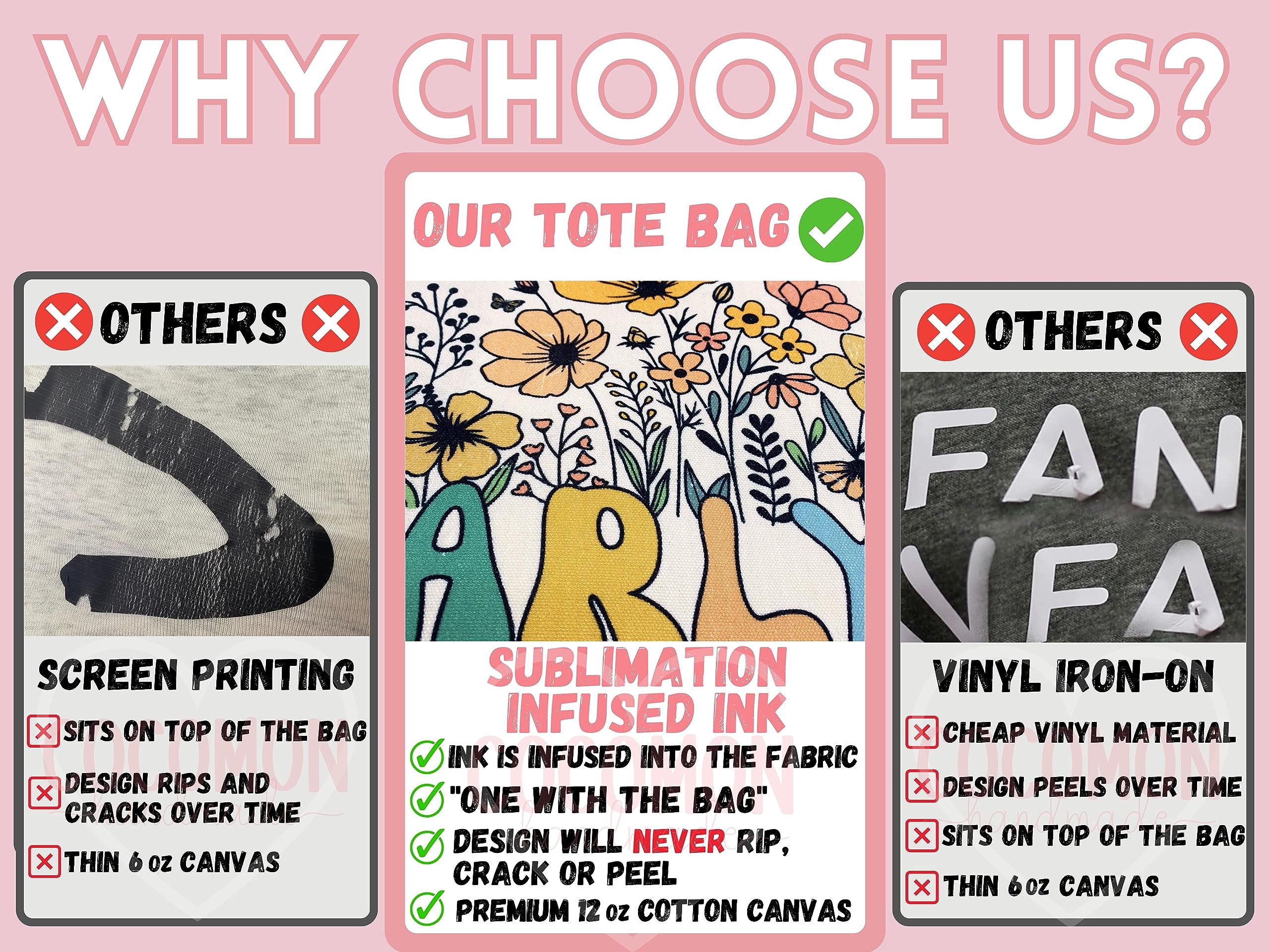 Personalized Custom Name Tote Bag - Custom Tote Shopper - Premium Canvas, Reusable, Eco-Friendly - Ideal Gift for Women, Bridesmaids, Teachers, Nurses - Customizable (Tote Bag Only)