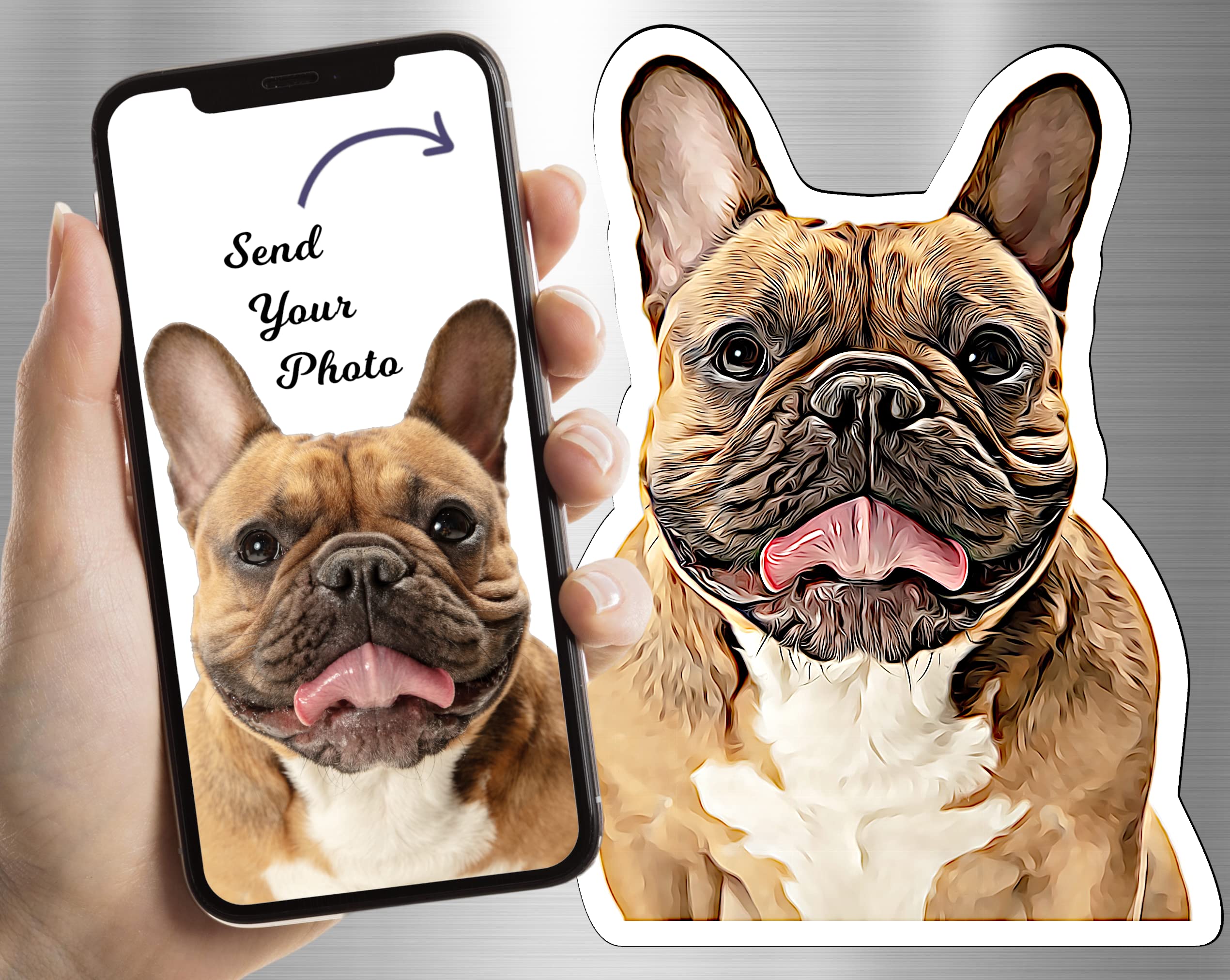 Personalized Pet Photo Cartoon - Die Cut Sticker or Magnet | Customized Stickers or Magnetic Pictures (Magnet)