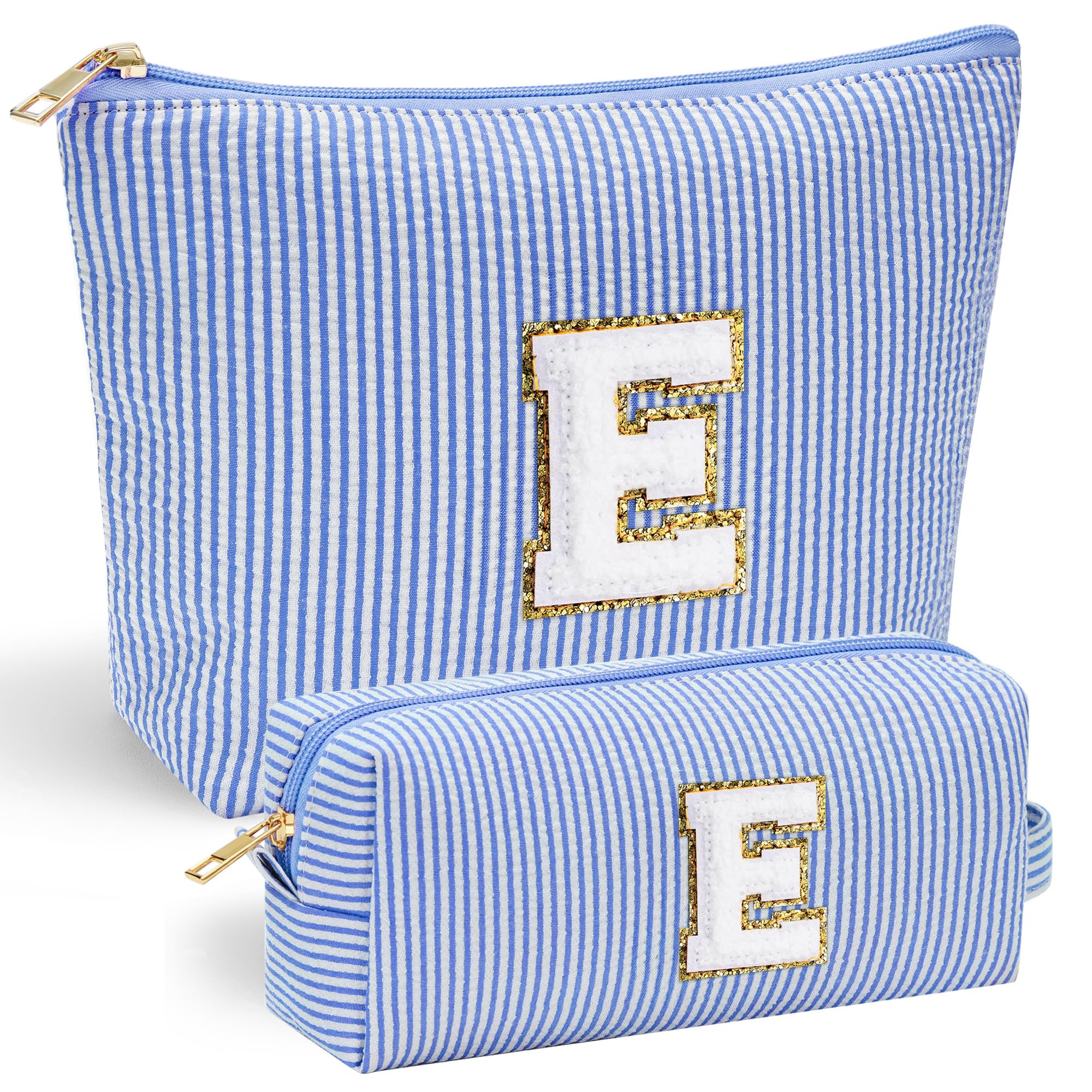 YOOLIFE Personalized Makeup Bag for Women, Initial Make Up Bag Travel Makeup Bag for Women Mom Birthday Gifts Cosmetic Bag Makeup Bag Birthday Gifts for Women Niece Gifts Teen Girl Gift for Her E