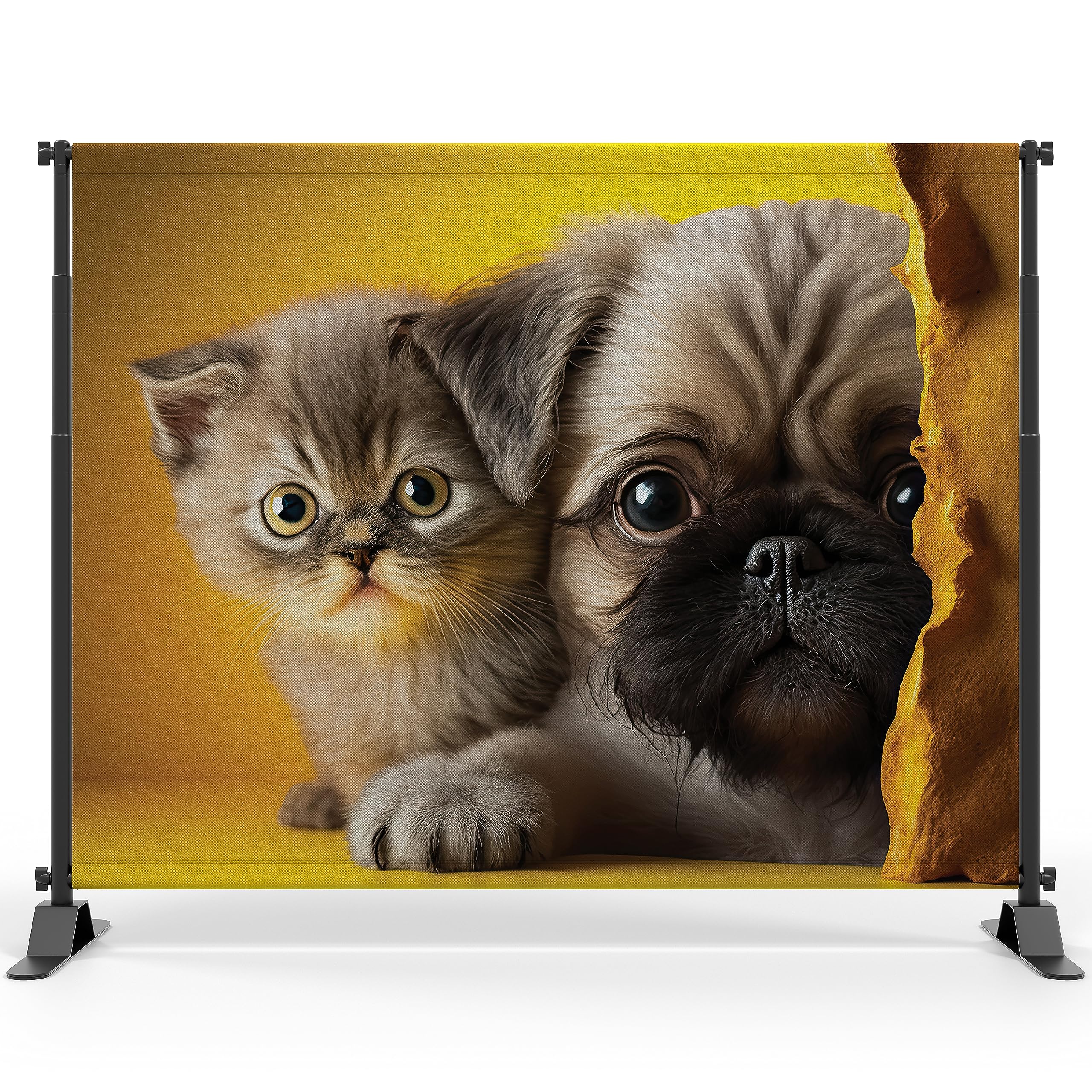 JJ'S PROMO Custom Step and Repeat Backdrop | 9ft Wrinkle Free Fabric Banner Stand Backdrop | Excluding Aluminum Thick Tube Stand (Optional) | Personalized backdrops for Events | Made in California