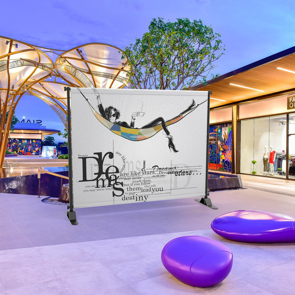 JJ'S PROMO Custom Step and Repeat Backdrop | 9ft Wrinkle Free Fabric Banner Stand Backdrop | Excluding Aluminum Thick Tube Stand (Optional) | Personalized backdrops for Events | Made in California