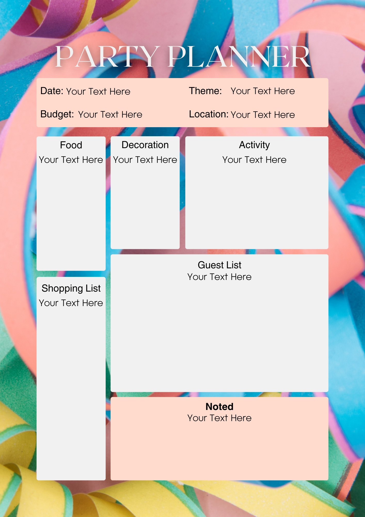 Ultimate Party Planner Digital Template - Organize Your Celebrations with Ease