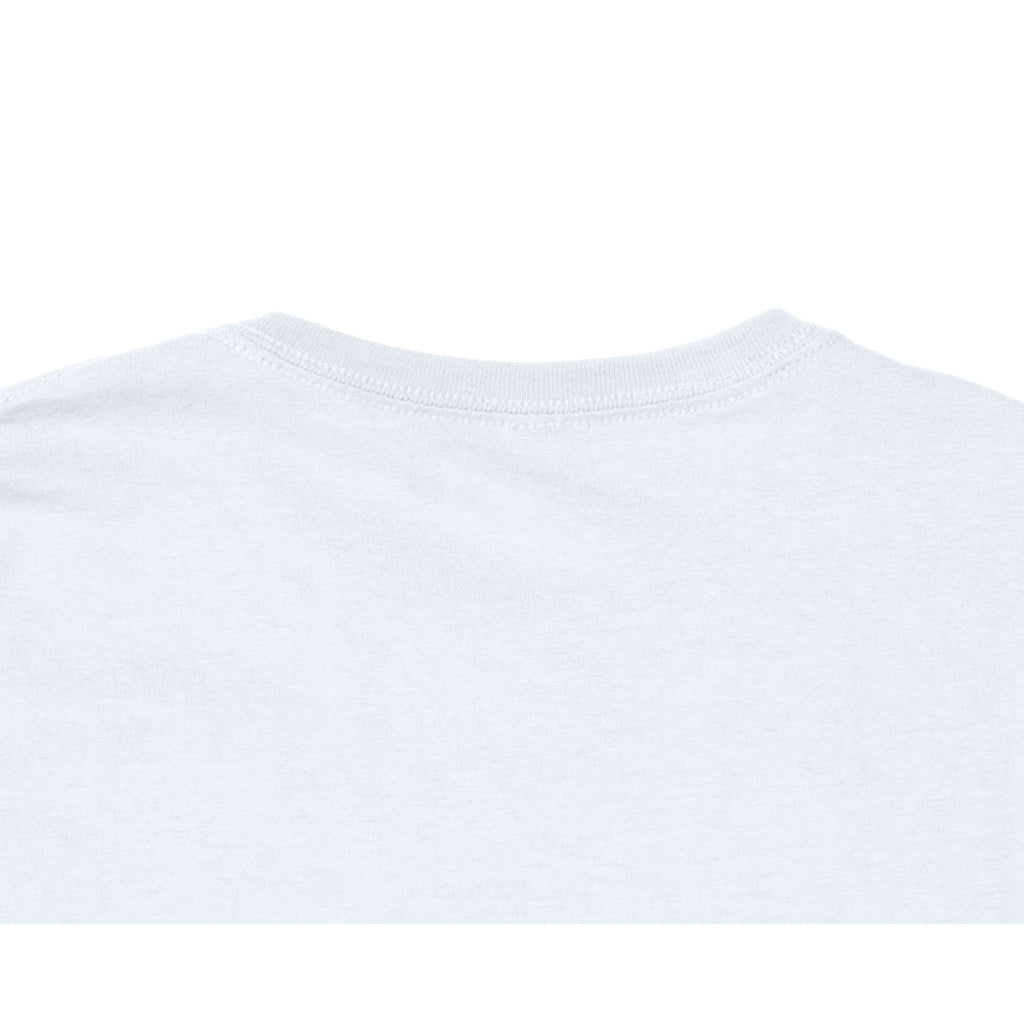 Biz Branding premium womens crewneck t-shirt white back neckline closeup blank tee for custom printing soft cotton fabric