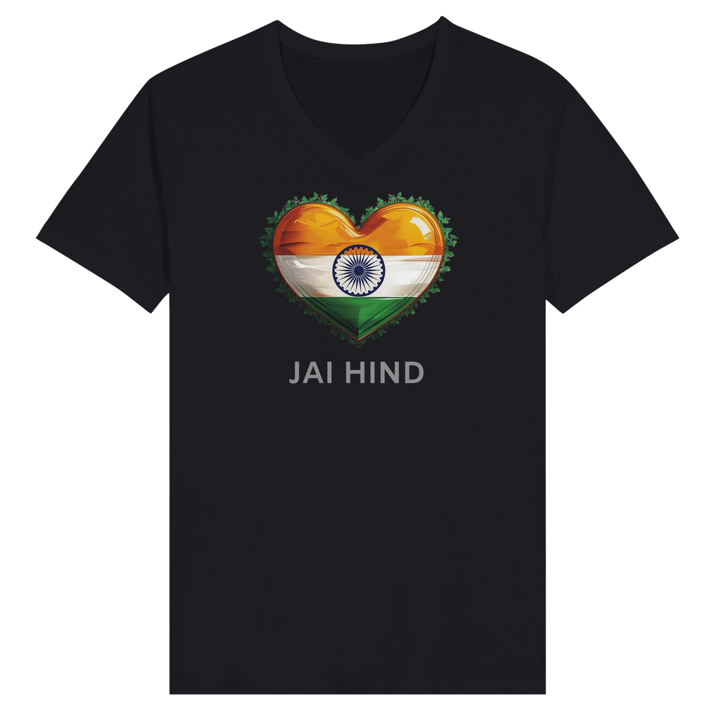 Premium Unisex V-Neck Jai Hind T-shirt