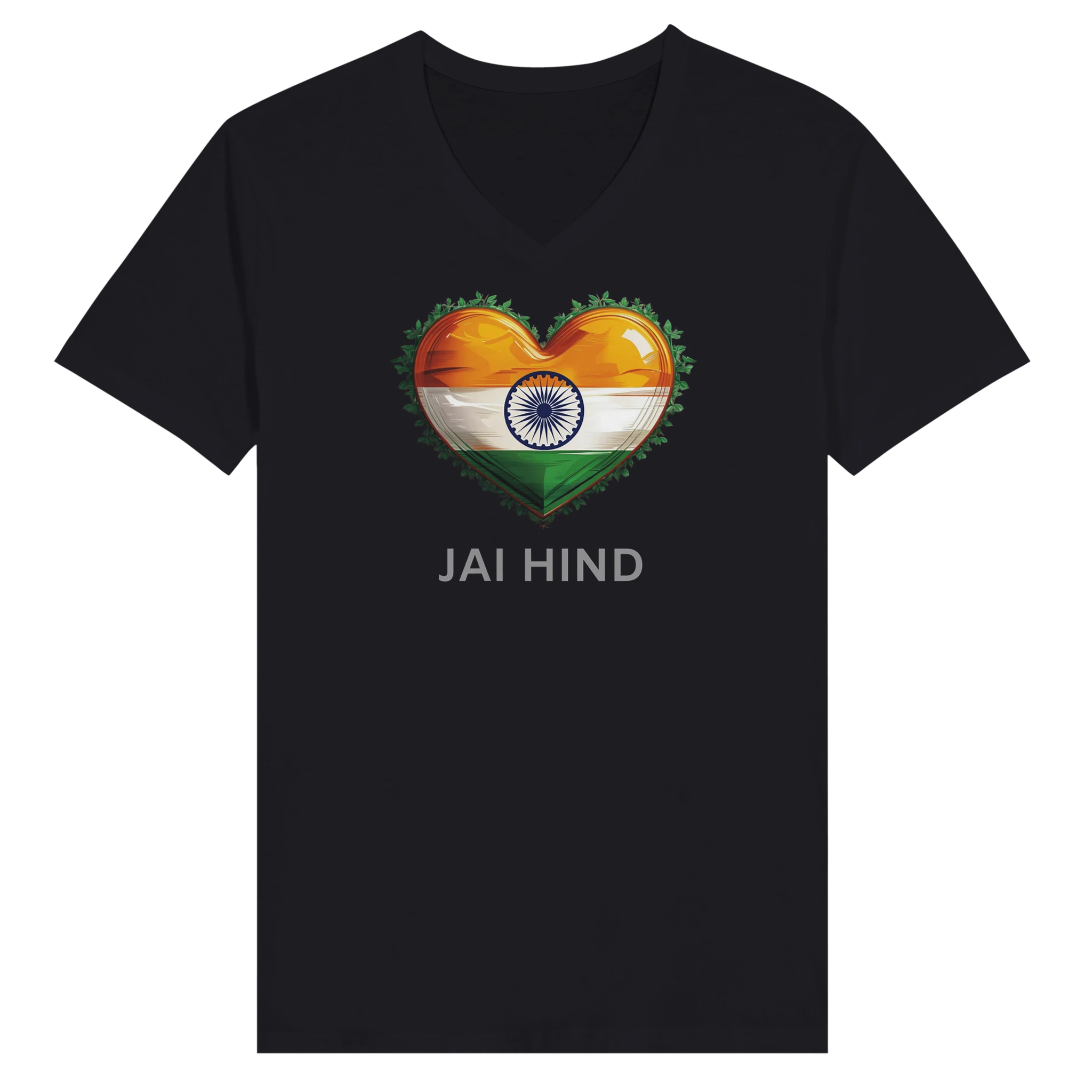Premium Unisex V-Neck Jai Hind T-shirt